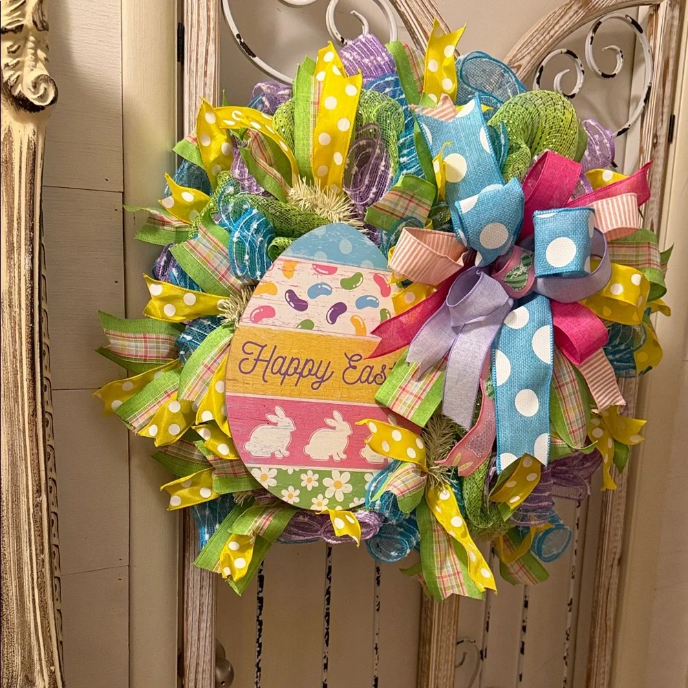 Colorful Easter Bunny Wreath